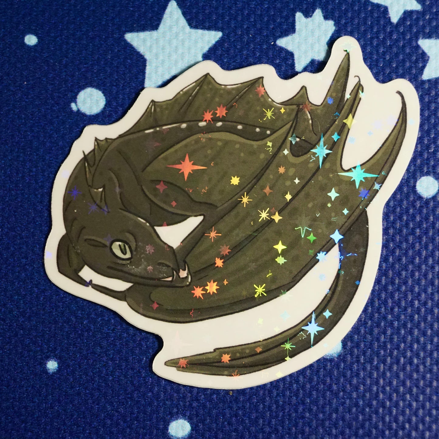 Serpentine Dragon Holographic Sticker