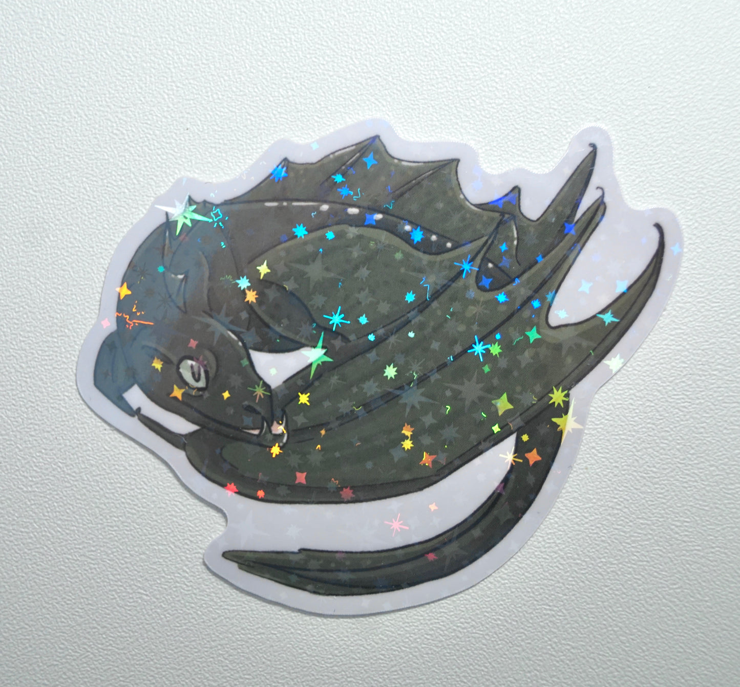 Serpentine Dragon Holographic Sticker