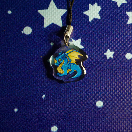 Blue Dragon Phone Charm