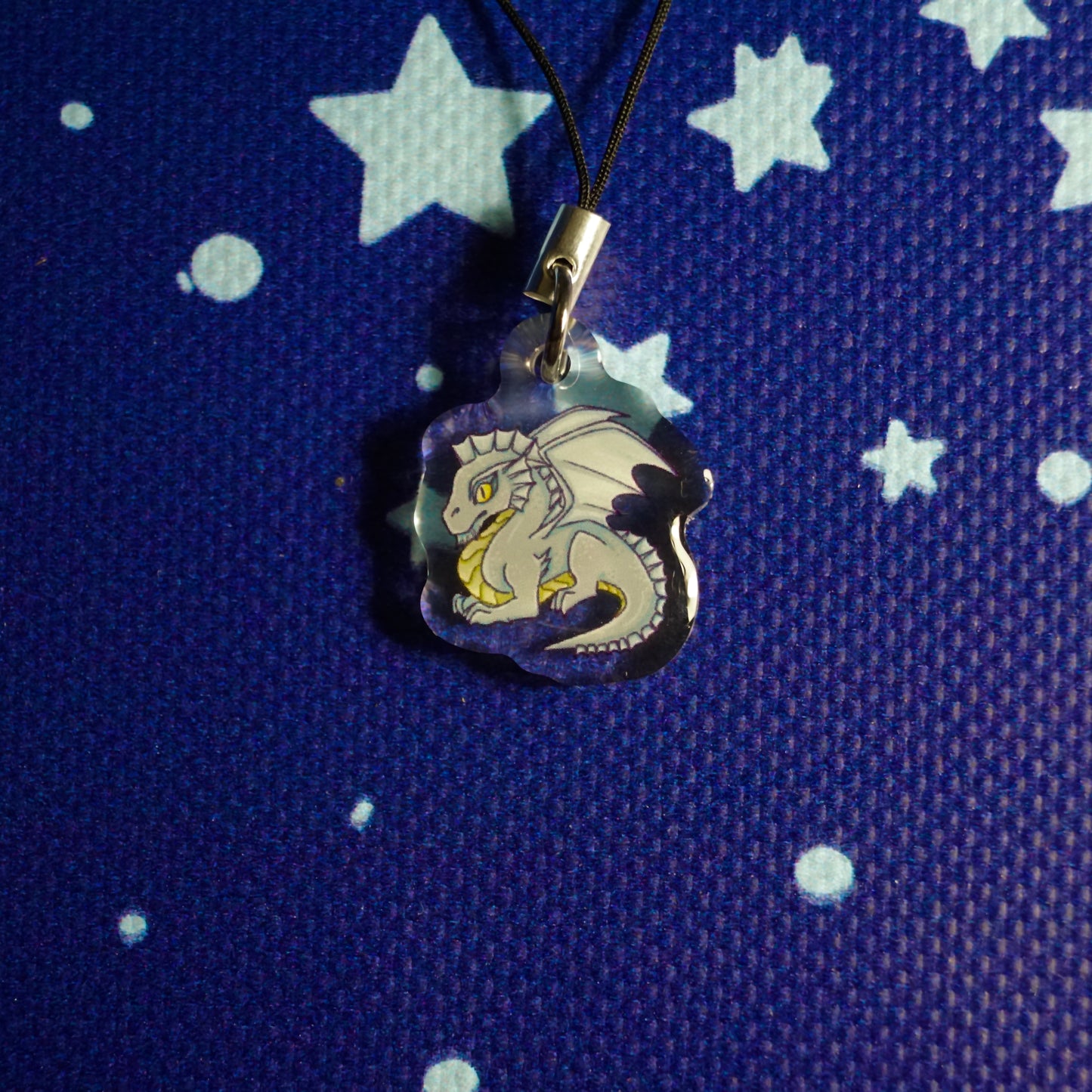 Silver Dragon Phone Charm