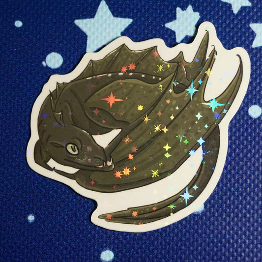 Serpentine Dragon Holographic Sticker