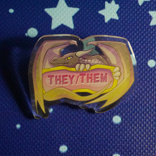Dragon Pronoun Pins